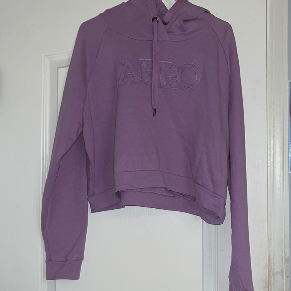 Aeropostale Tops | Aeropostale Lavender Cropped Hooded Sweatshirt XL |